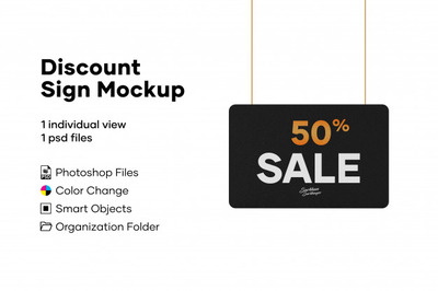 折扣页面牌子展示样机[PSD]