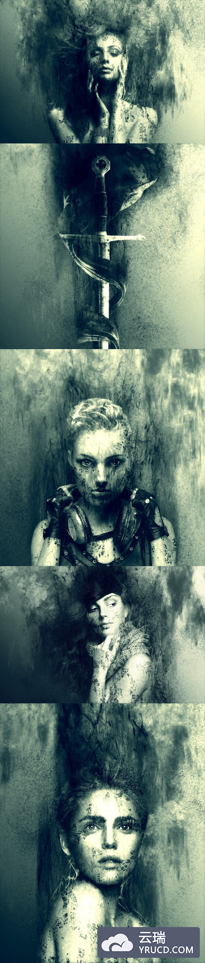 颓废恐怖效果的PS照片动作下载（Atn）