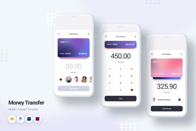 转账-金融移动APP UI用户界面工具包下载（Sketch,XD,Fig）