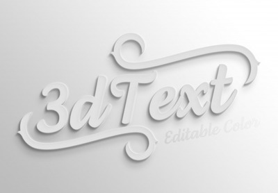 白色粗体3D文本特效样式[PSD]