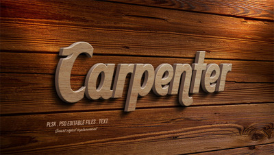 3D木纹PS字体特效样式[PSD]
