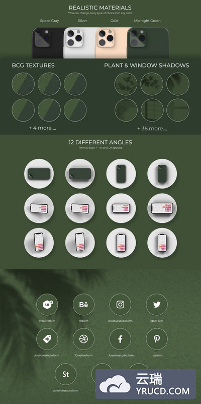 iPhone 11 Pro-带阴影的实体样机模型（PSD）