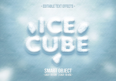 冰雪立方3D文本特效字体样式[PSD]