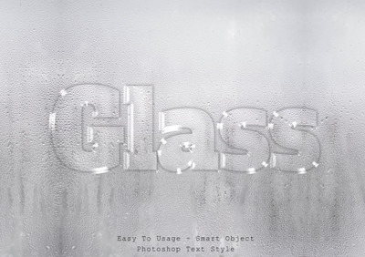 水雾蒸汽玻璃字体效果样式[PSD]
