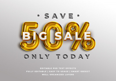销售折扣横幅气球文字风格效果样式