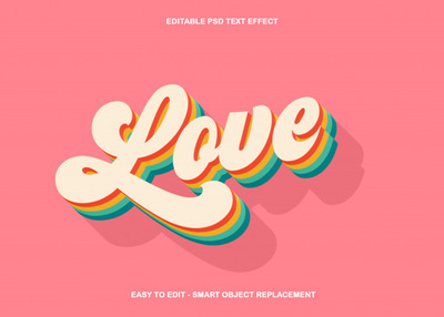 多彩立体love文本样式[PSD]