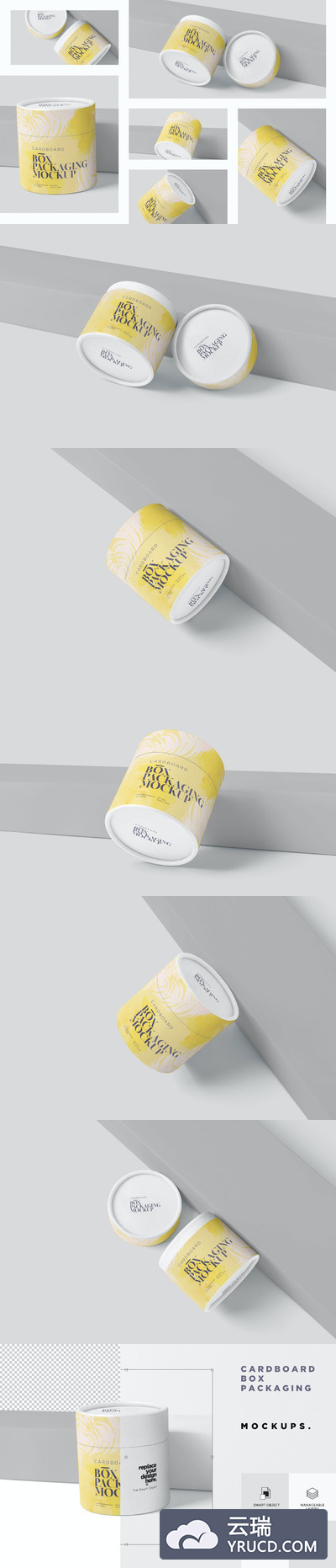 圆形纸箱包装样机（PSD）