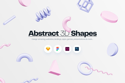 抽象三维图形演示工具包（Sketch,XD,Fig）