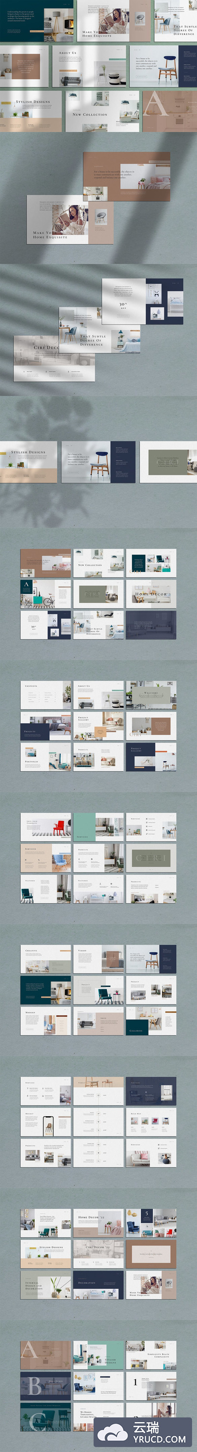 时尚高端简约清新多用途的高品质powerpoint幻灯片演示模板（pptx）