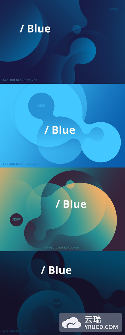 84个时尚抽象流体圆圈背景底纹纹理集合