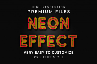 高级霓虹灯外观文字效果样式[PSD]