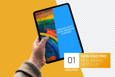 手持场景的iPad Pro样机模型下载（PSD）