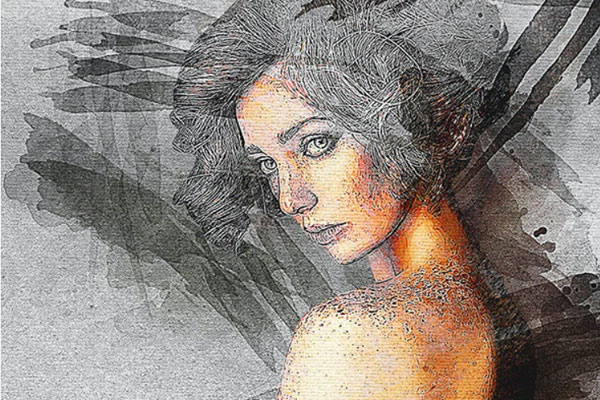 创意专业的飞溅画布绘画效果Photoshop动作