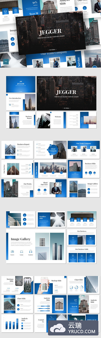 高端时尚简约商业商务质感大数据keynote幻灯片演示模板（key）