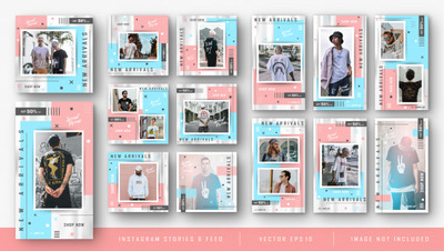 时尚销售Instagram工具包广告海报模板