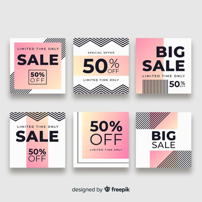 社交媒体销售网络横幅广告海报模板