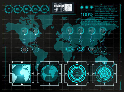未来用户界面HUD信息图表元素图