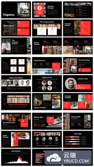 黑色商业谷歌幻灯片模板（PPTX）