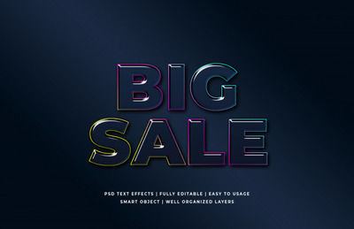 酷炫黑五3D销售文本样式[PSD]