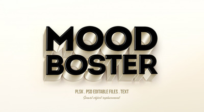 黑色3D立体字体文本风格样式[PSD]