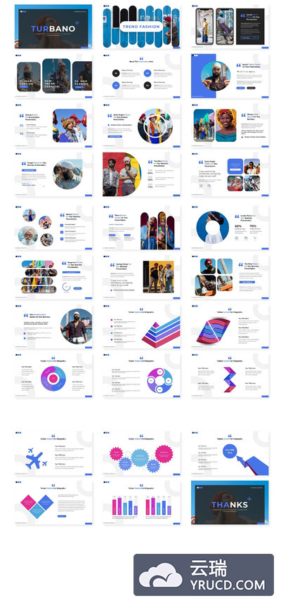 时尚多彩简单风格的PPT模板下载（PPTX）