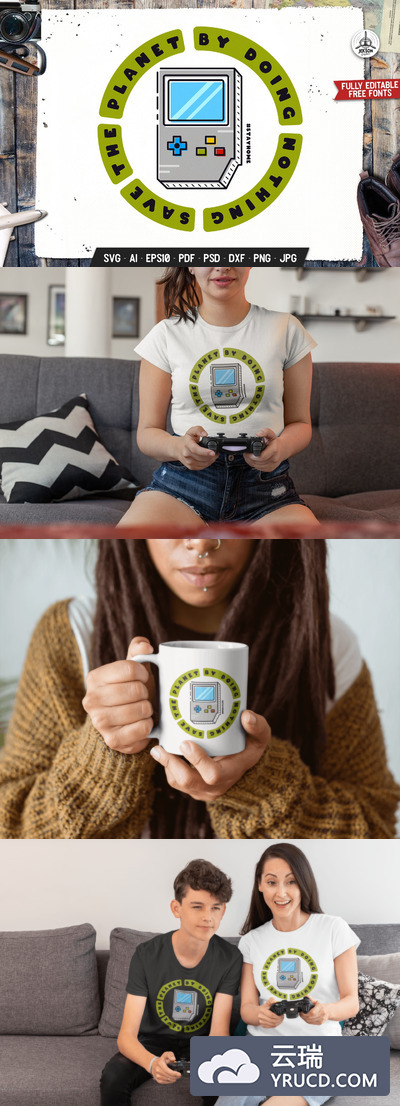 拯救地球留守家园复古矢量徽章（AI,EPS,PDF,JPG,PNG,PSD,SVG）