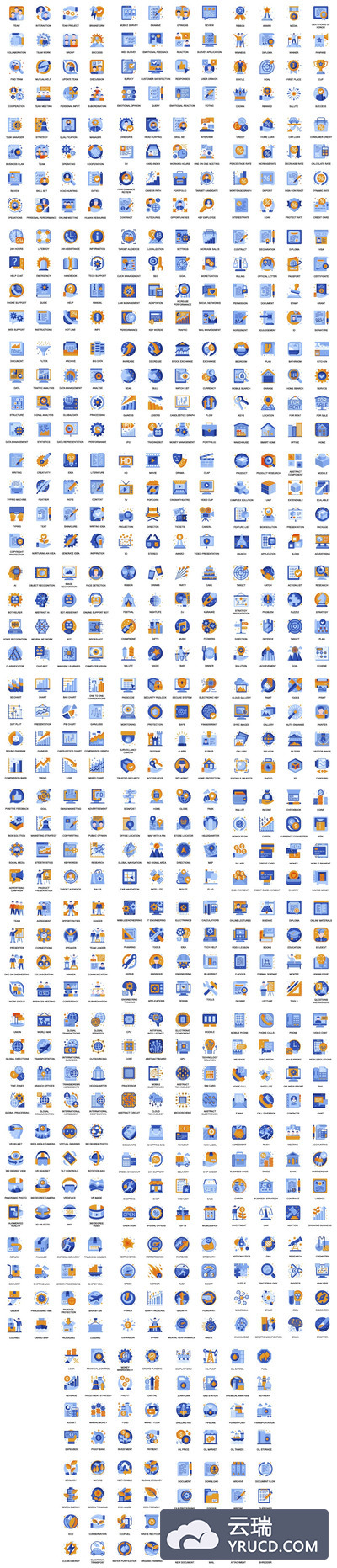 实用的商业扁平化图标（AI,EPS,JPG,PNG,PDF,SVG）