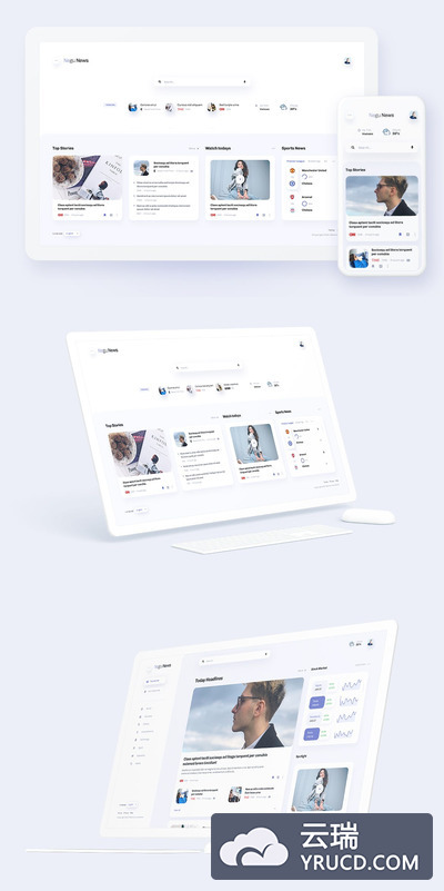 新闻-新闻门户和用户体验，用户网站UI KITS（XD,PSD）