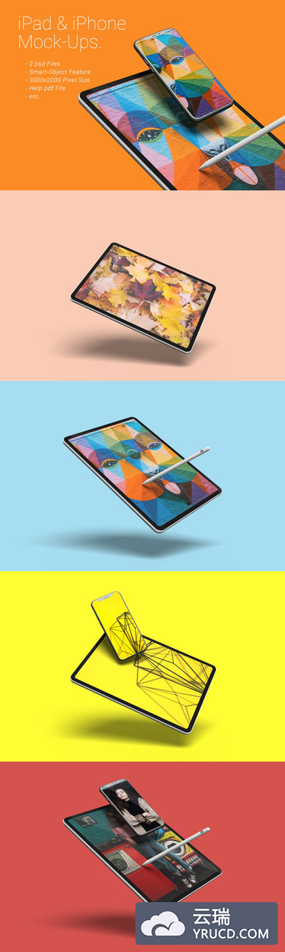 iPad和iPhone APP UI样机展示模型mockups