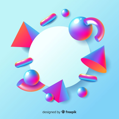 抽象3D几何形状空白横幅背景