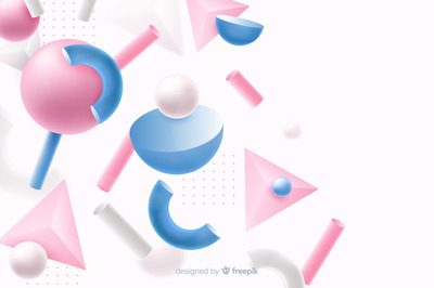 反重力几何形状3D效果背景