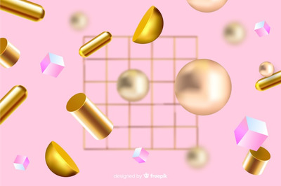 反重力几何形状3D效果背景