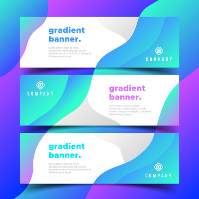 现代商业梯度形状横幅广告模板