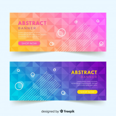 抽象几何渐变广告科技模板