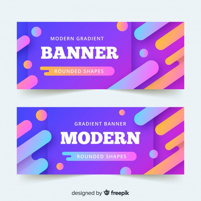 现代梯度广告横幅设计模板
