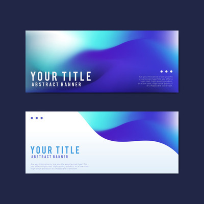 蓝色渐变抽象横幅设计模板