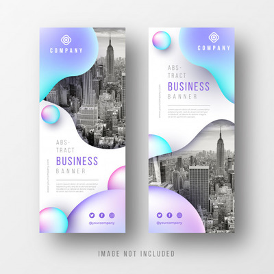 抽象的液体形状商业横幅模板