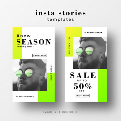 带有霓虹灯颜色的社交媒体销售模板