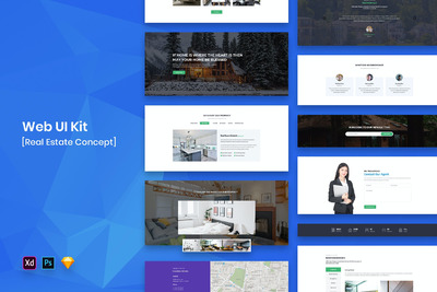 房地产企业网站UI模板下载（PSD,XD,SKETCH）