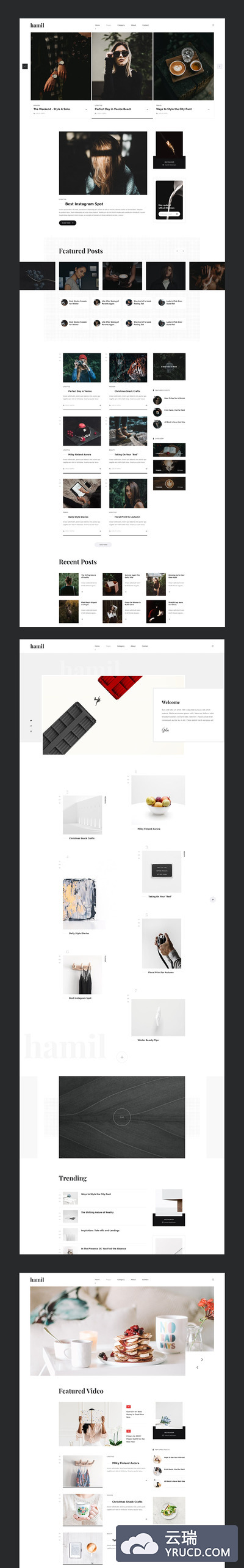博客和商店PSD模板（PSD）