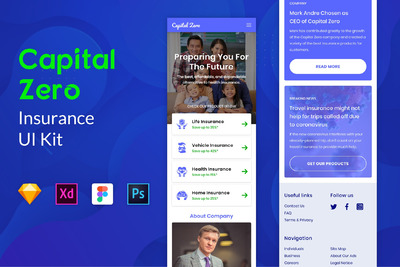 资产保险类业务APP UI KIT套装下载（FIG,PSD,SKETCH,XD）