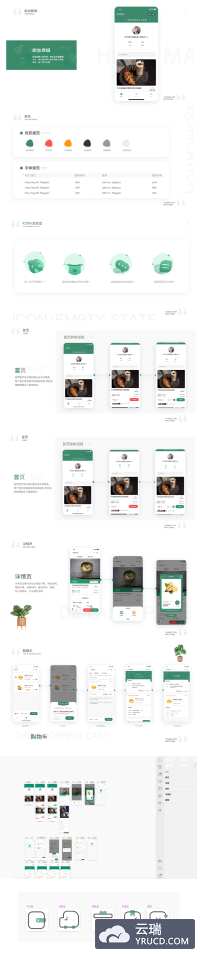 哈加商城小程序/app  1.0版本[Sketch源文件+PSD格式展示模板]
