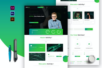 时尚干净的新闻稿EDM邮件推广网页UI模板 (AI,PSD,XD)