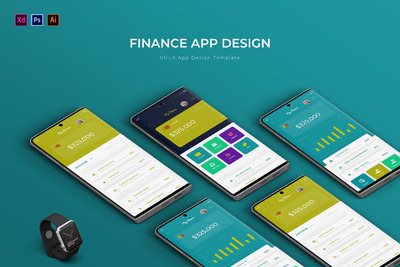 创意金融APP UI KIT (AI,PSD,XD)