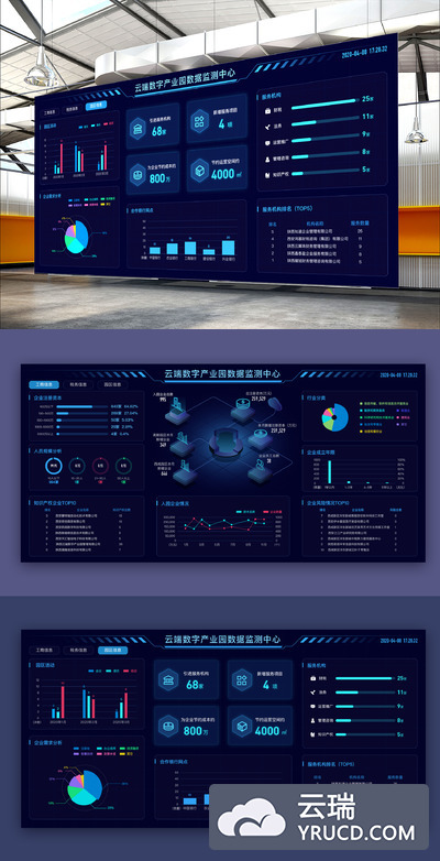 科技大数据可视化大屏后台系统PC端UI界面