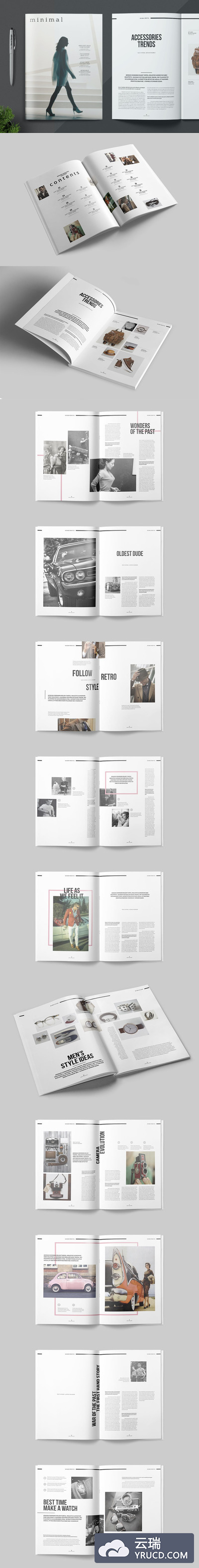 简约时尚高端简约杂志品牌手册画册宣传册房地产楼书设计模板