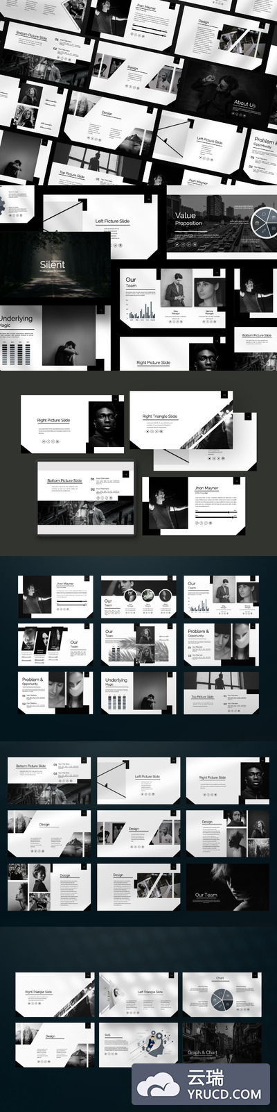 超现代和独特设计的PPT模板下载（PPTX）