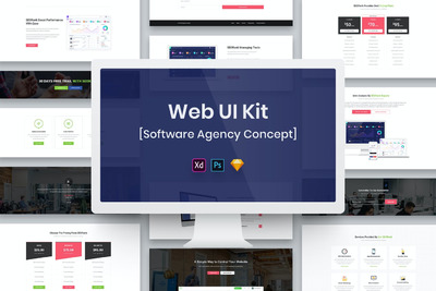 时尚高端简约多用途WEB UI网站设计模板-PSD，SKETCH，XD