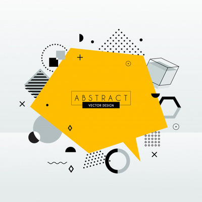 丰富多彩的孟菲斯风格几何边框背景