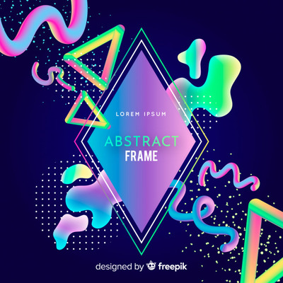 抽象的几何框架孟菲斯风格背景